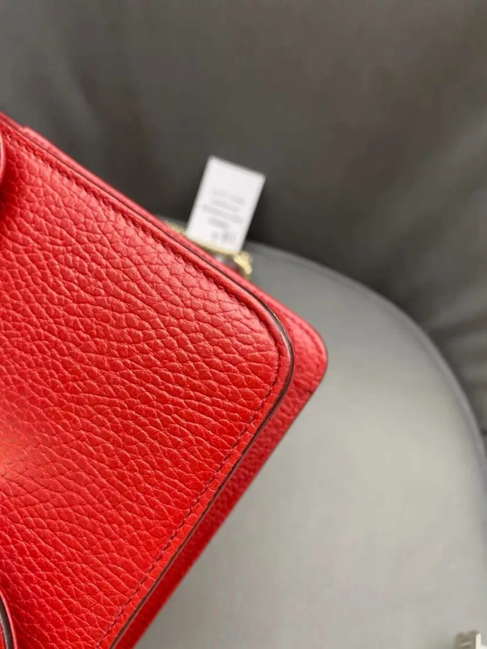 Gucci Red Pebbled Leather Crossbody with Gold Interlocking G